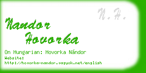 nandor hovorka business card