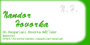 nandor hovorka business card